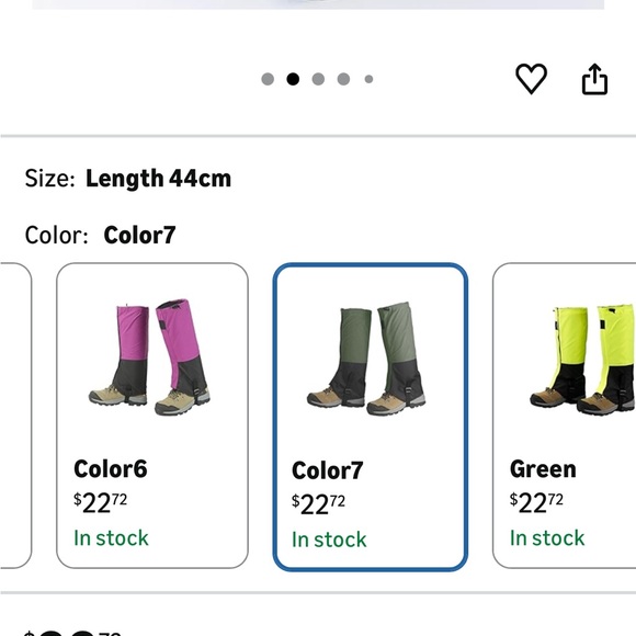 Men's Waterproof Green and Black Gaiters 2 pairs - green and white - Picture 5 of 10